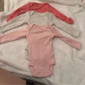 Carter's Pink and Gray Long Sleeve Bodysuit Set